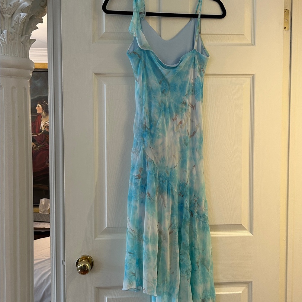Elegant Blue Tie-Dye Women's Dress - Picture 3 of 6